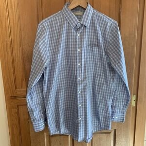 Nordstrom Dress Shirt Men's 16.5 34-35 Blue Long Sleeve Button Up